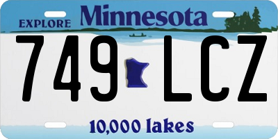 MN license plate 749LCZ