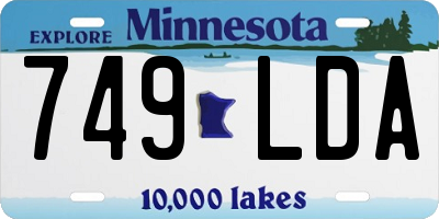 MN license plate 749LDA