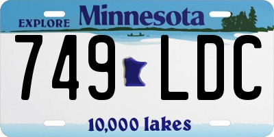 MN license plate 749LDC