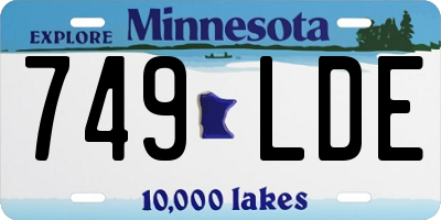 MN license plate 749LDE