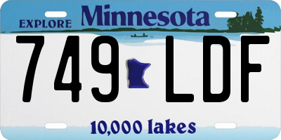 MN license plate 749LDF