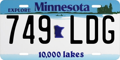 MN license plate 749LDG