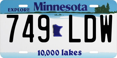 MN license plate 749LDW