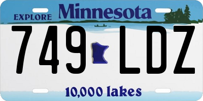 MN license plate 749LDZ