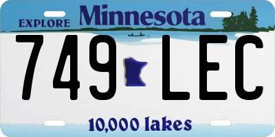 MN license plate 749LEC