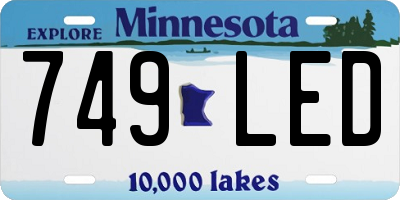 MN license plate 749LED