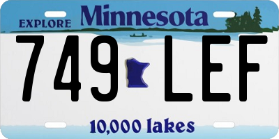 MN license plate 749LEF