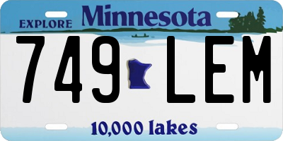 MN license plate 749LEM