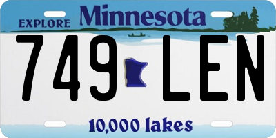 MN license plate 749LEN