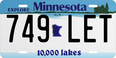 MN license plate 749LET