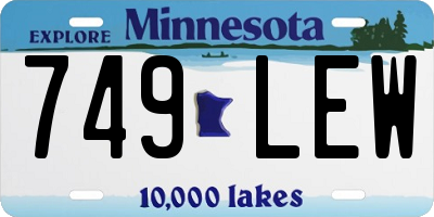 MN license plate 749LEW