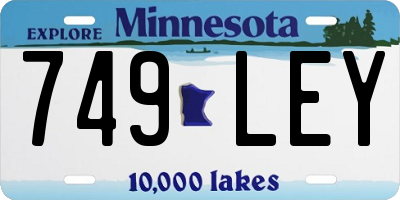 MN license plate 749LEY