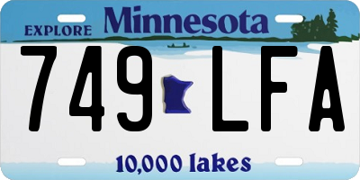 MN license plate 749LFA