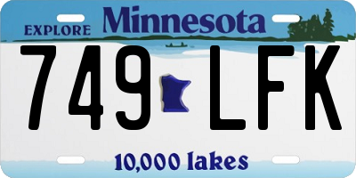 MN license plate 749LFK