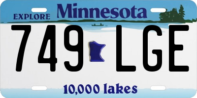 MN license plate 749LGE