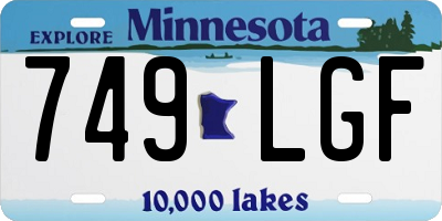 MN license plate 749LGF