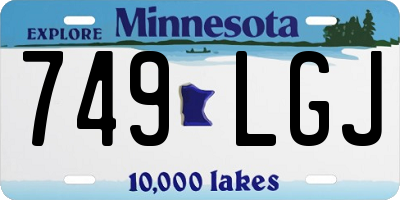 MN license plate 749LGJ