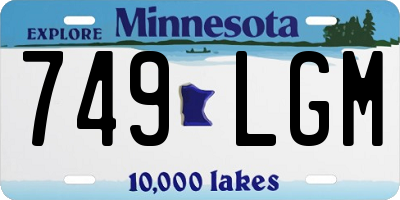 MN license plate 749LGM
