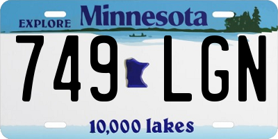 MN license plate 749LGN