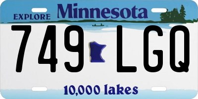 MN license plate 749LGQ