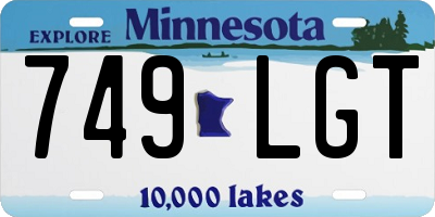 MN license plate 749LGT