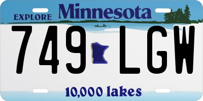 MN license plate 749LGW