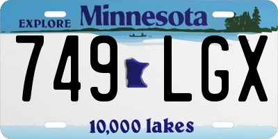 MN license plate 749LGX