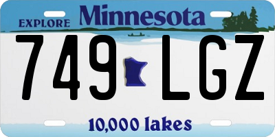 MN license plate 749LGZ