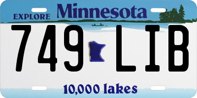 MN license plate 749LIB