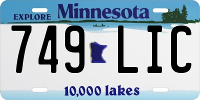 MN license plate 749LIC