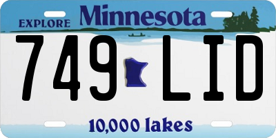 MN license plate 749LID