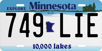 MN license plate 749LIE