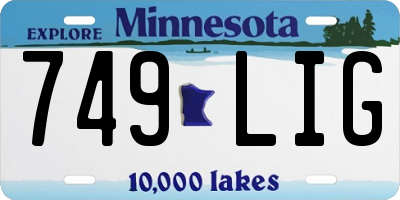 MN license plate 749LIG
