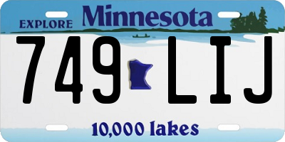 MN license plate 749LIJ