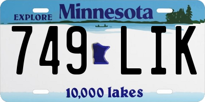MN license plate 749LIK