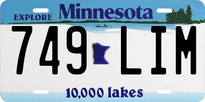 MN license plate 749LIM