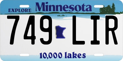 MN license plate 749LIR
