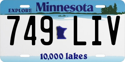 MN license plate 749LIV