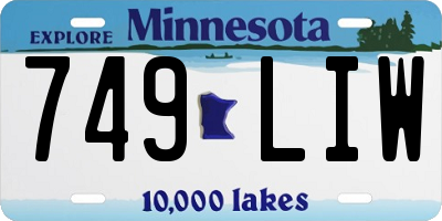 MN license plate 749LIW