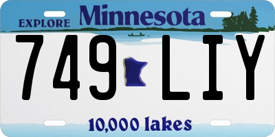 MN license plate 749LIY