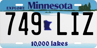 MN license plate 749LIZ