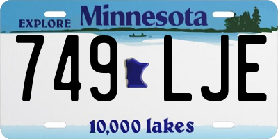MN license plate 749LJE