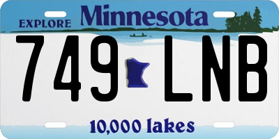 MN license plate 749LNB