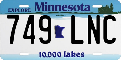 MN license plate 749LNC