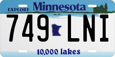 MN license plate 749LNI