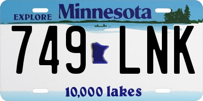 MN license plate 749LNK