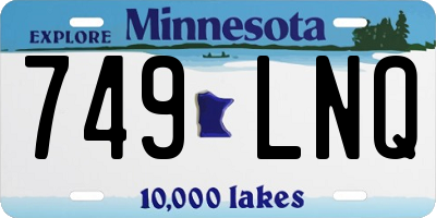 MN license plate 749LNQ