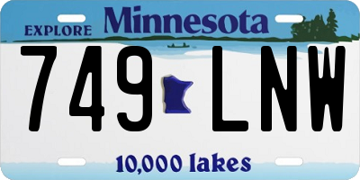 MN license plate 749LNW