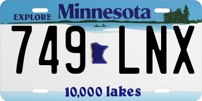 MN license plate 749LNX
