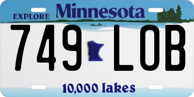 MN license plate 749LOB